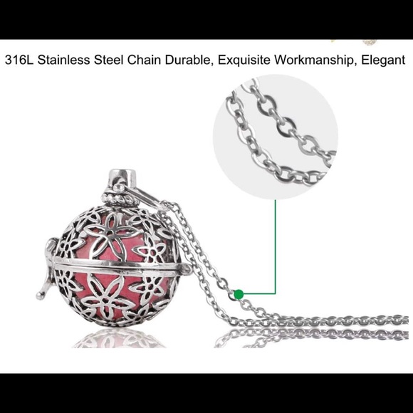 Lava stone essential oil aromatherapy necklace. - Picture 6 of 8